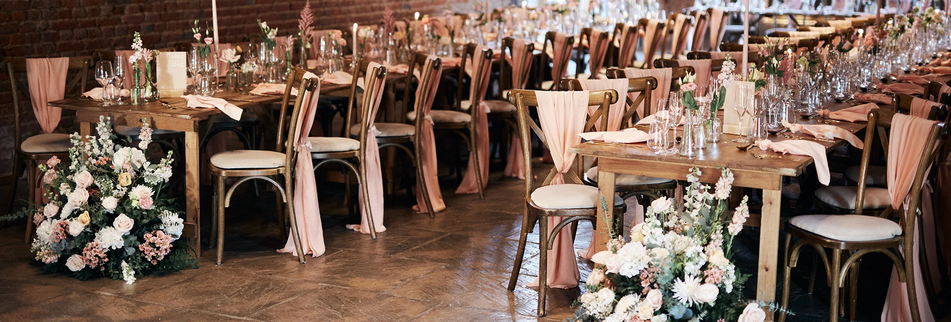 Vintage Trestle tables at copdock hall barns ipswich